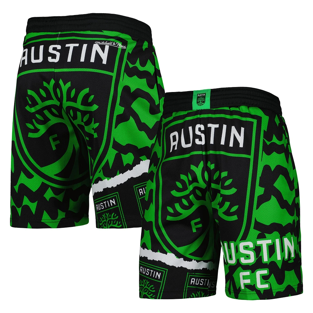 Short sublimé Austin FC Jumbotron 2.0 Mitchell & Ness noir/vert pour homme