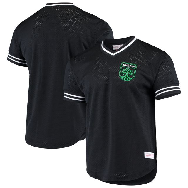 T-shirt noir à col en V maille Mitchell & Ness Austin FC pour hommes