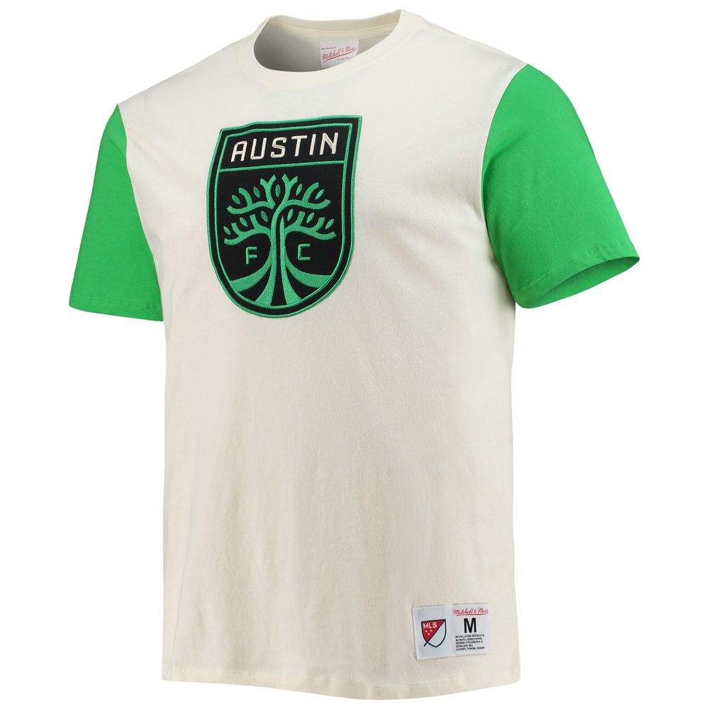 Men's Mitchell & Ness Cream Austin FC Color Block T-Shirt