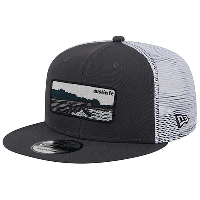 Casquette Snapback Austin FC Outdoor Trucker 9FIFTY New Era noire/blanche pour homme