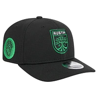 Casquette extensible à boutons-pression Austin FC 2025 noire New Era pour homme avec crochet 9SEVENTY