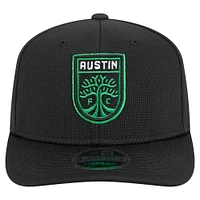 Casquette extensible à boutons-pression Austin FC 2025 noire New Era pour homme avec crochet 9SEVENTY
