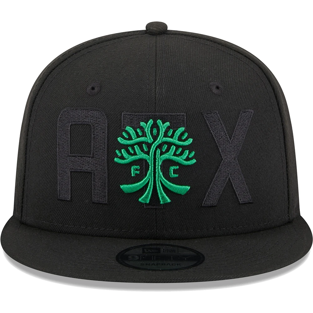 Casquette Snapback Austin FC Kick Off 9FIFTY New Era noire pour homme