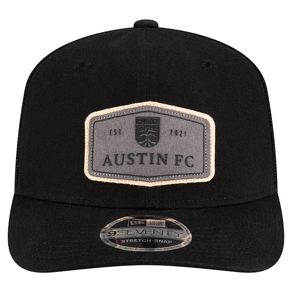 Casquette ajustable extensible à boutons-pression Austin FC 9SEVENTY noire New Era pour homme