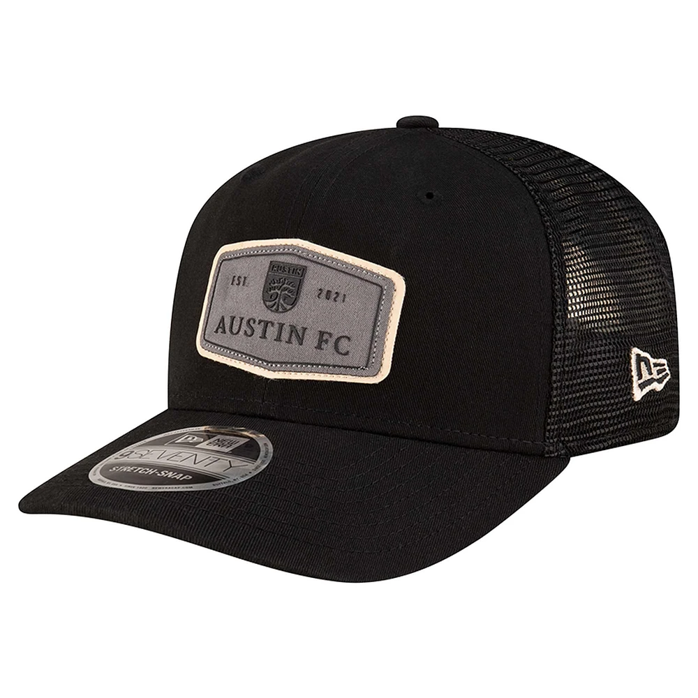 Casquette ajustable extensible à boutons-pression Austin FC 9SEVENTY noire New Era pour homme