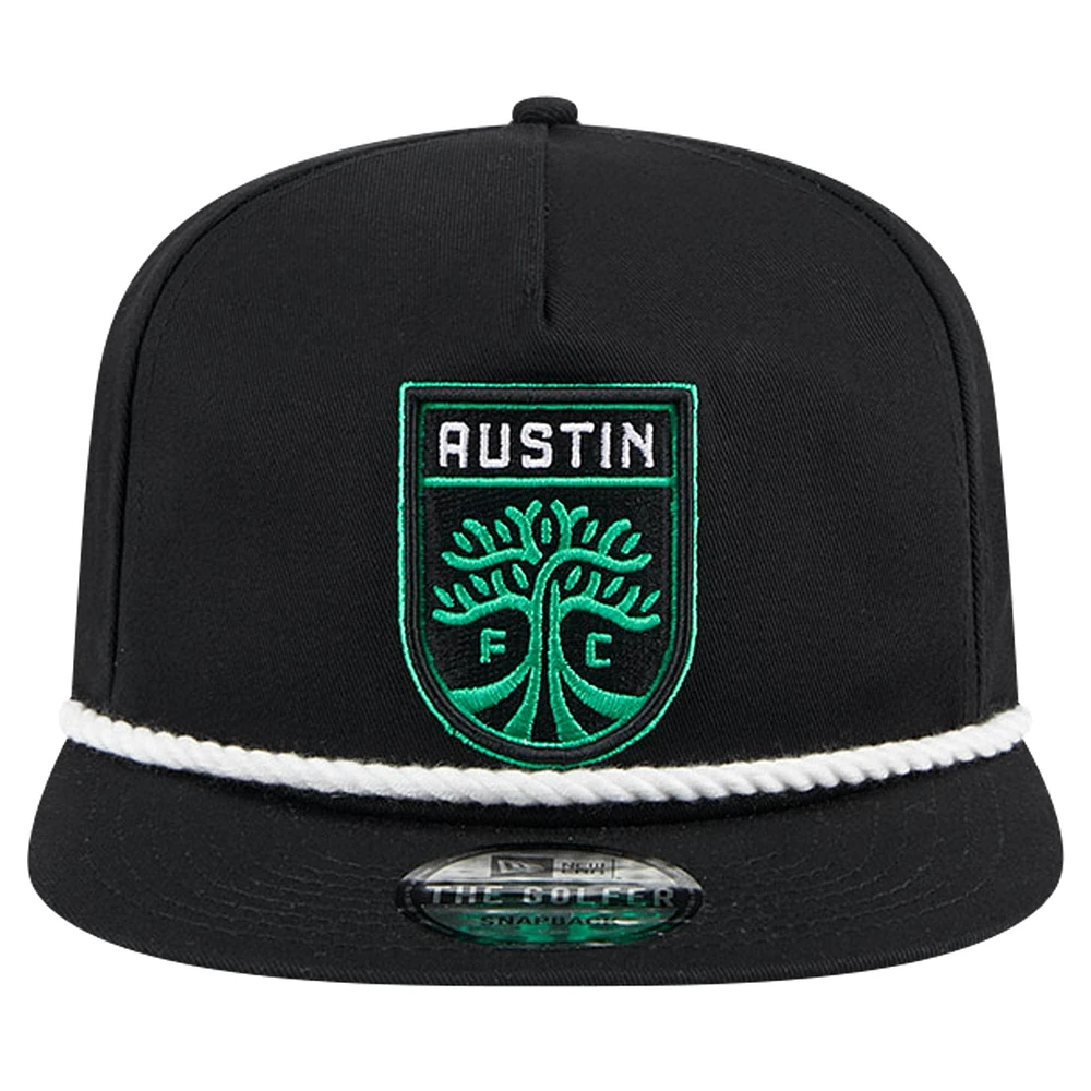 Casquette réglable noire Austin FC The Golfer Kickoff Collection pour hommes New Era