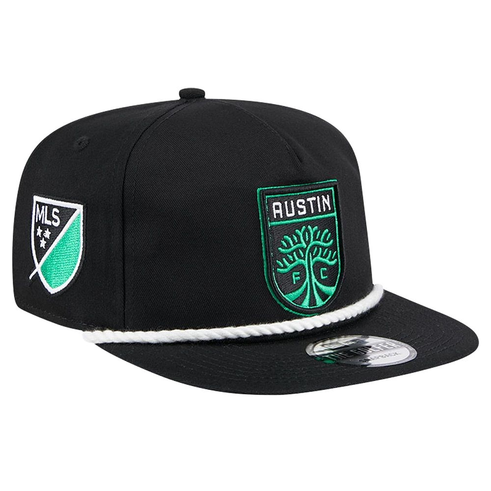 Casquette réglable noire Austin FC The Golfer Kickoff Collection pour hommes New Era