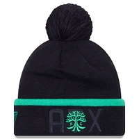 Bonnet en tricot noir avec pompon Austin FC Wordmark Kick Off New Era pour homme