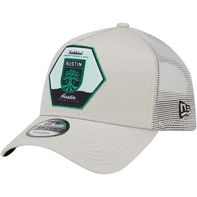 Casquette ajustable 9FORTY A-Frame Trucker avec écusson vert Austin FC New Era pour homme