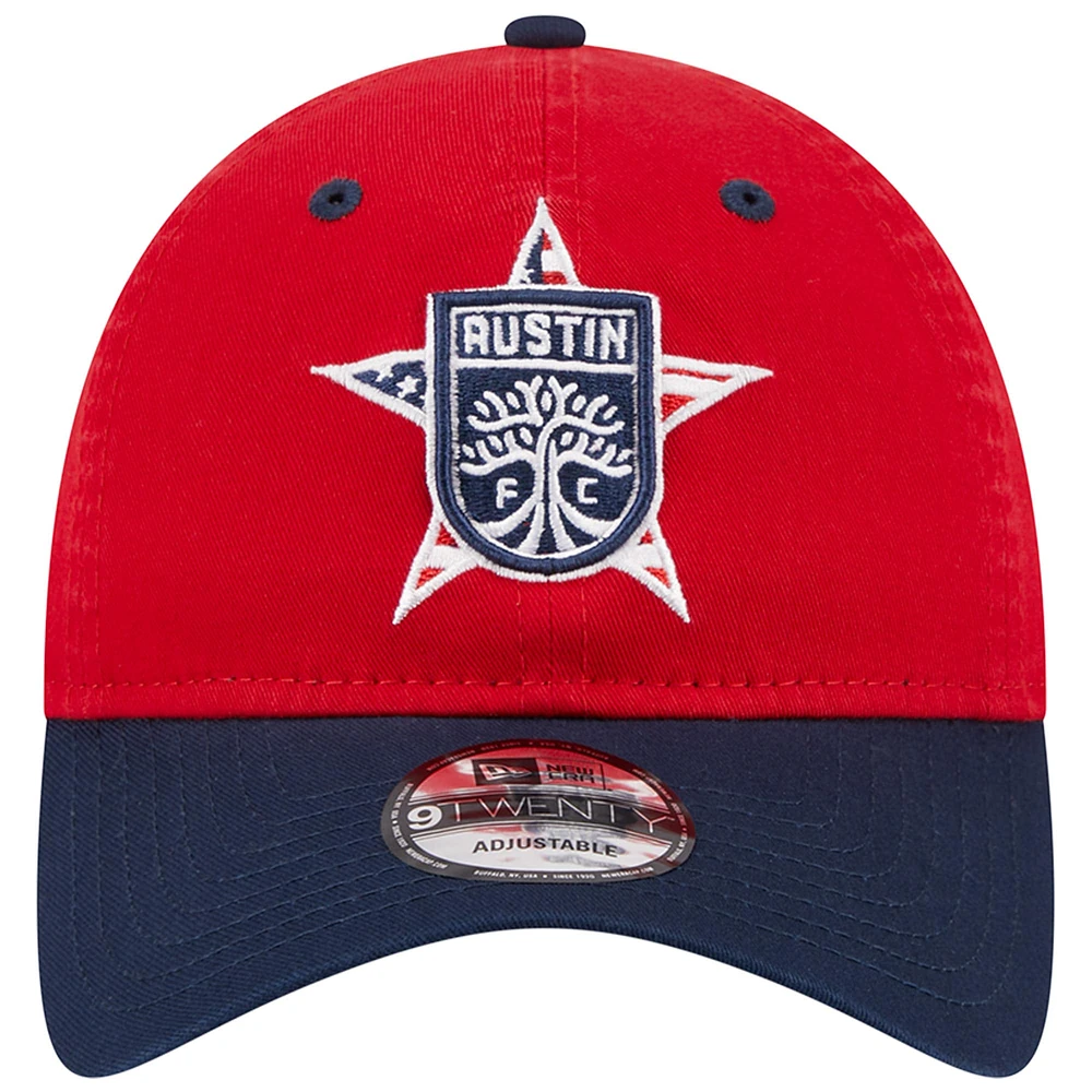 Casquette réglable Austin FC Americana 9TWENTY rouge pour homme New Era