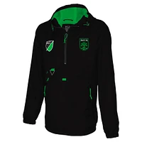 Veste à capuche noire quart de zip Stadium Essentials Austin FC Compete pour hommes