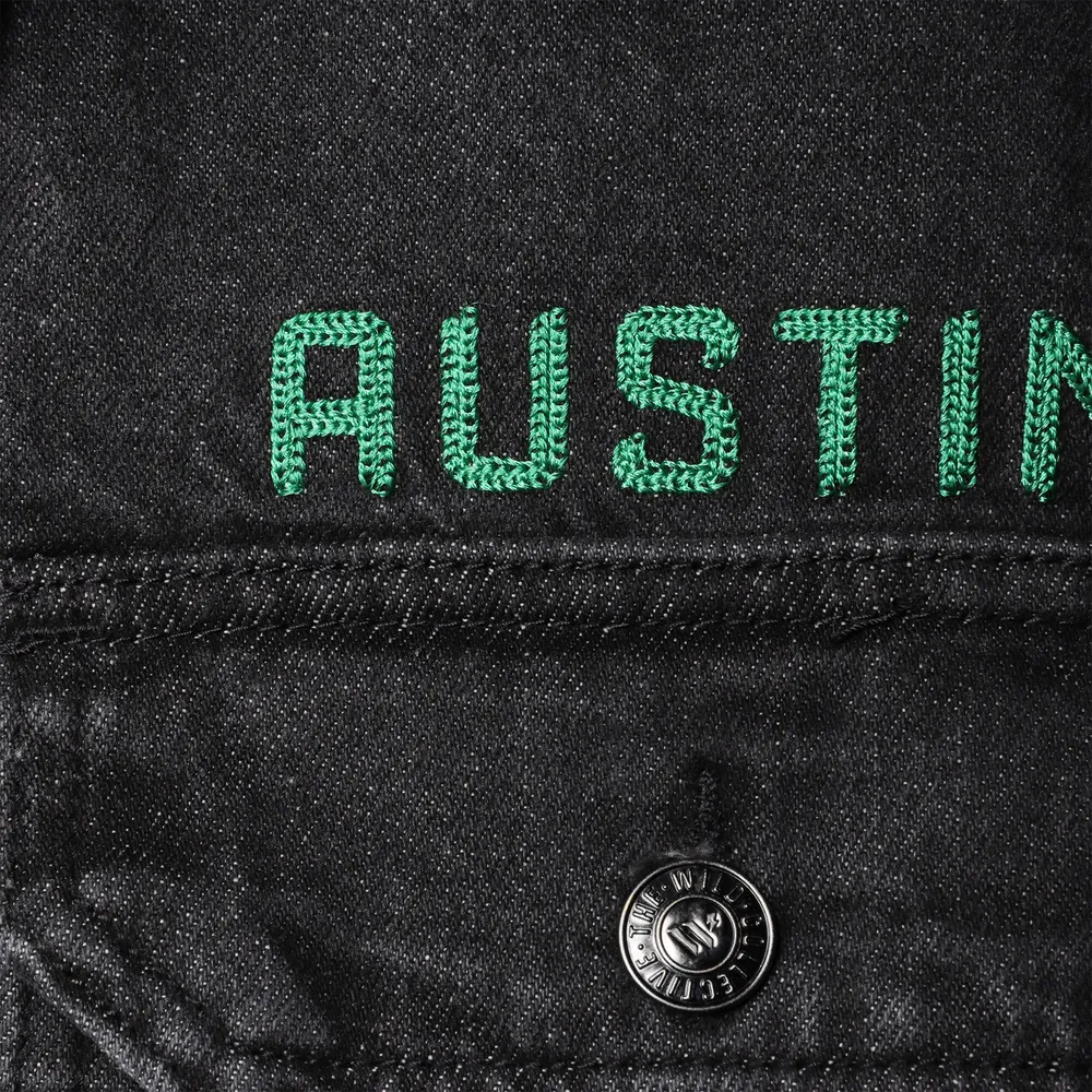 Men's The Wild Collective Black Austin FC Denim Button-Up Jacket