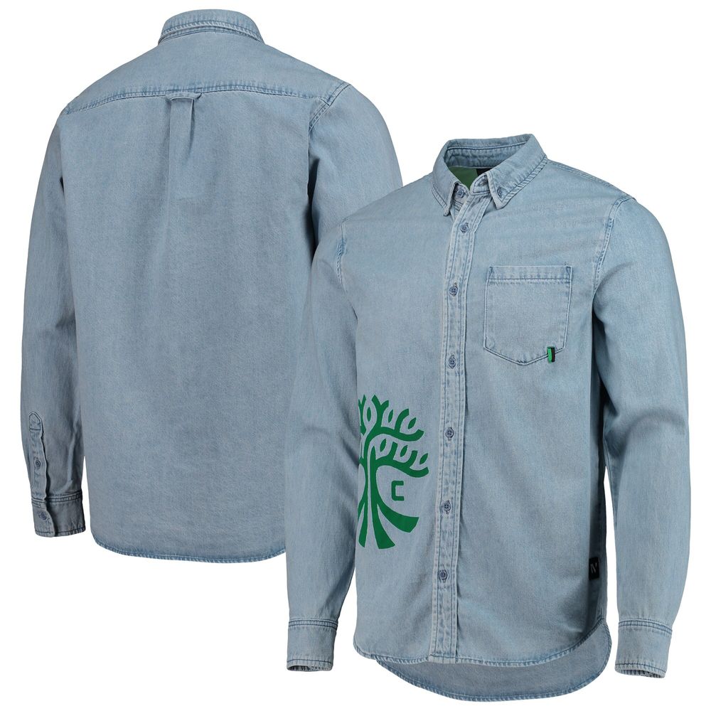 Men's The Wild Collective Blue Austin FC Denim Button-Down Long Sleeve Shirt