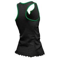 Women's New Era  Black Austin FC Lettuce Hem Notch Neck Tri-Blend Tank Top