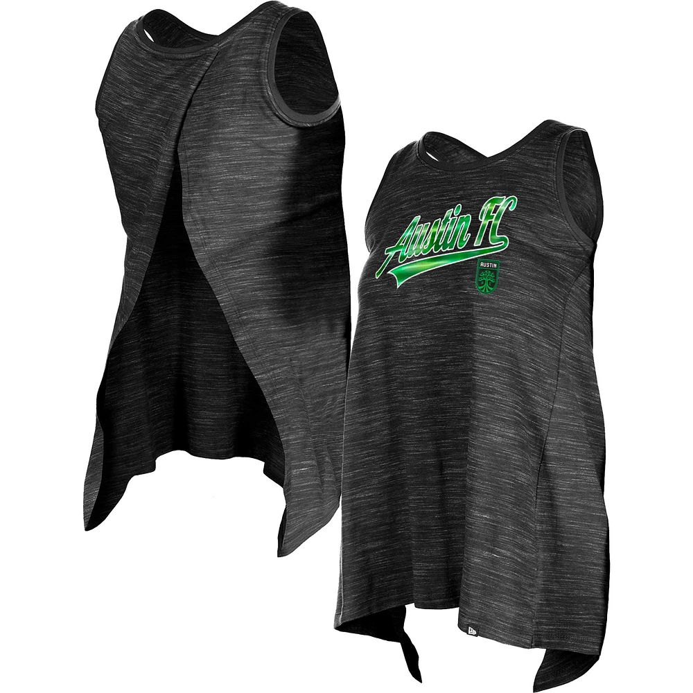 Women's 5th & Ocean by New Era Black Austin FC Athletic Cross Back Tank Top