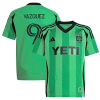 Women's adidas Brandon Vazquez Green Austin FC 2025 The Heartbeat Kit Replica Player Jersey