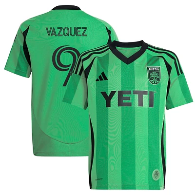 Women's adidas Brandon Vazquez Green Austin FC 2025 The Heartbeat Kit Replica Player Jersey