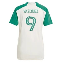 Maillot réplique du kit Armadillo Austin FC 2024 pour femme adidas Brandon Vazquez Tan