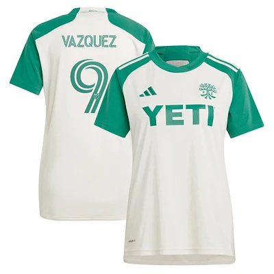 Maillot réplique du kit Armadillo Austin FC 2024 pour femme adidas Brandon Vazquez Tan