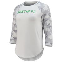 Women's Concepts Sport White/Gray Austin FC Composite 3/4-Sleeve Raglan Top