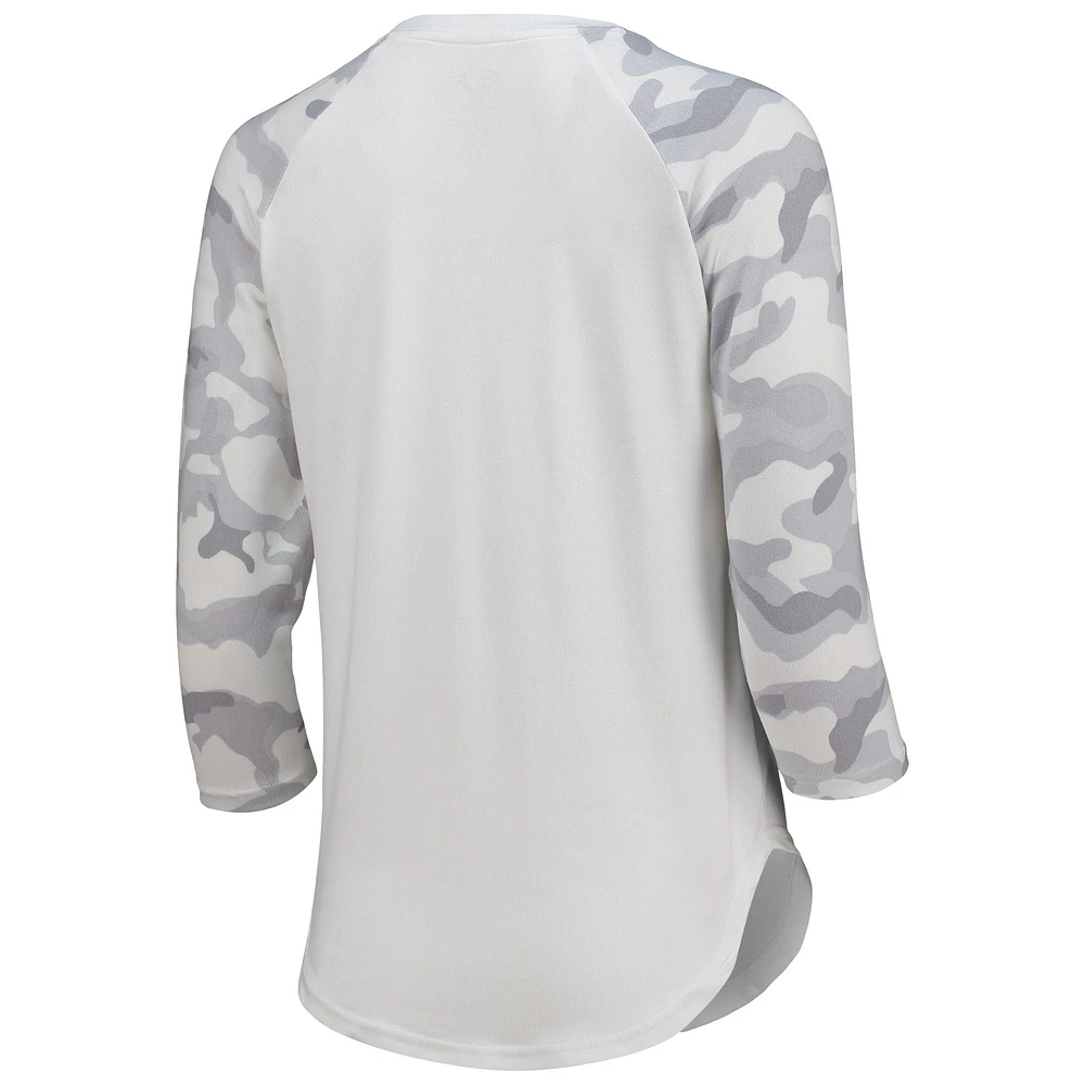 Women's Concepts Sport White/Gray Austin FC Composite 3/4-Sleeve Raglan Top