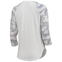 Women's Concepts Sport White/Gray Austin FC Composite 3/4-Sleeve Raglan Top