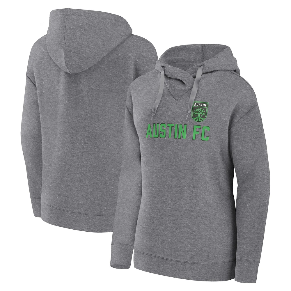 Women's Fanatics  Heather Gray Austin FC Script Pullover Hoodie