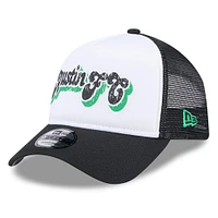 Women's New Era White/Black Austin FC Throwback A-Frame Trucker 9FORTY Snapback Hat