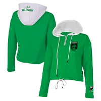 Sweat à capuche vert quart de zip Stadium Essentials Austin FC Game Plan pour femmes