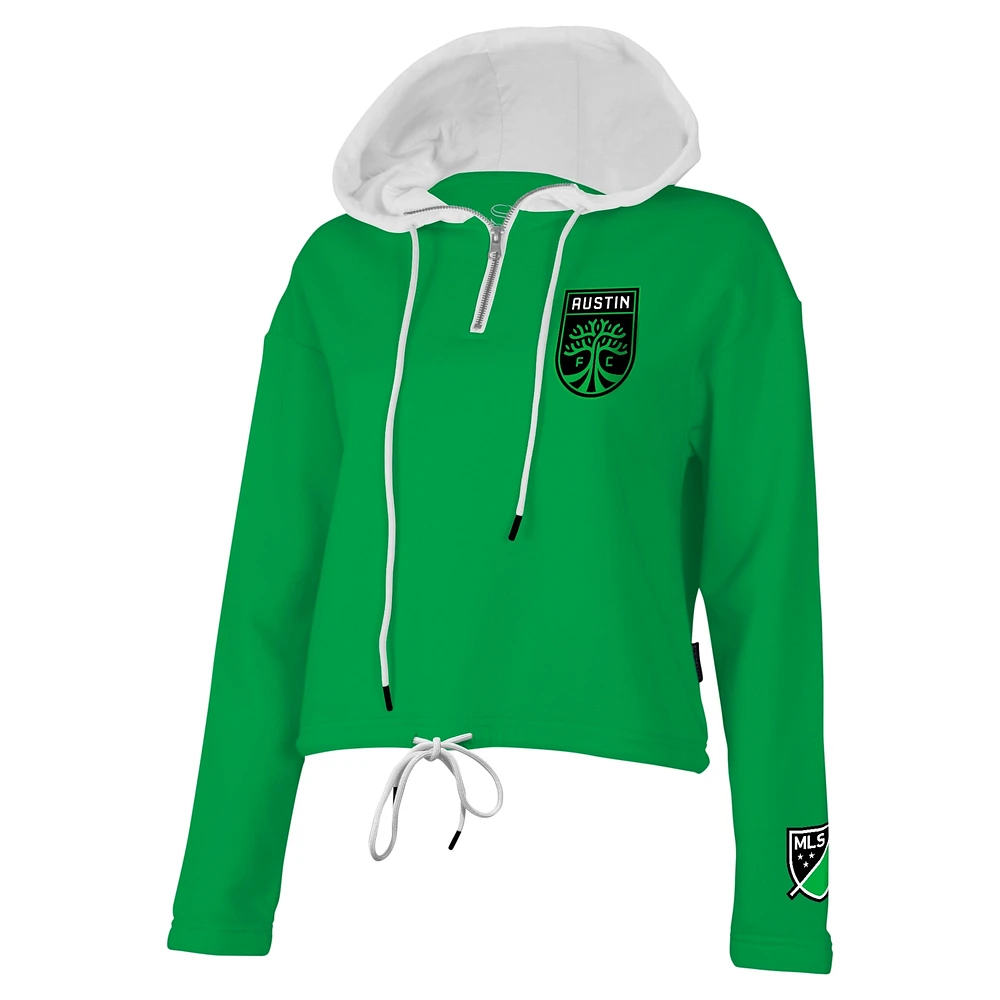 Sweat à capuche vert quart de zip Stadium Essentials Austin FC Game Plan pour femmes