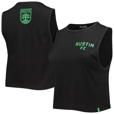 Austin FC The Wild Collective Women's Crop Muscle Tri-Blend Tank Top - Black