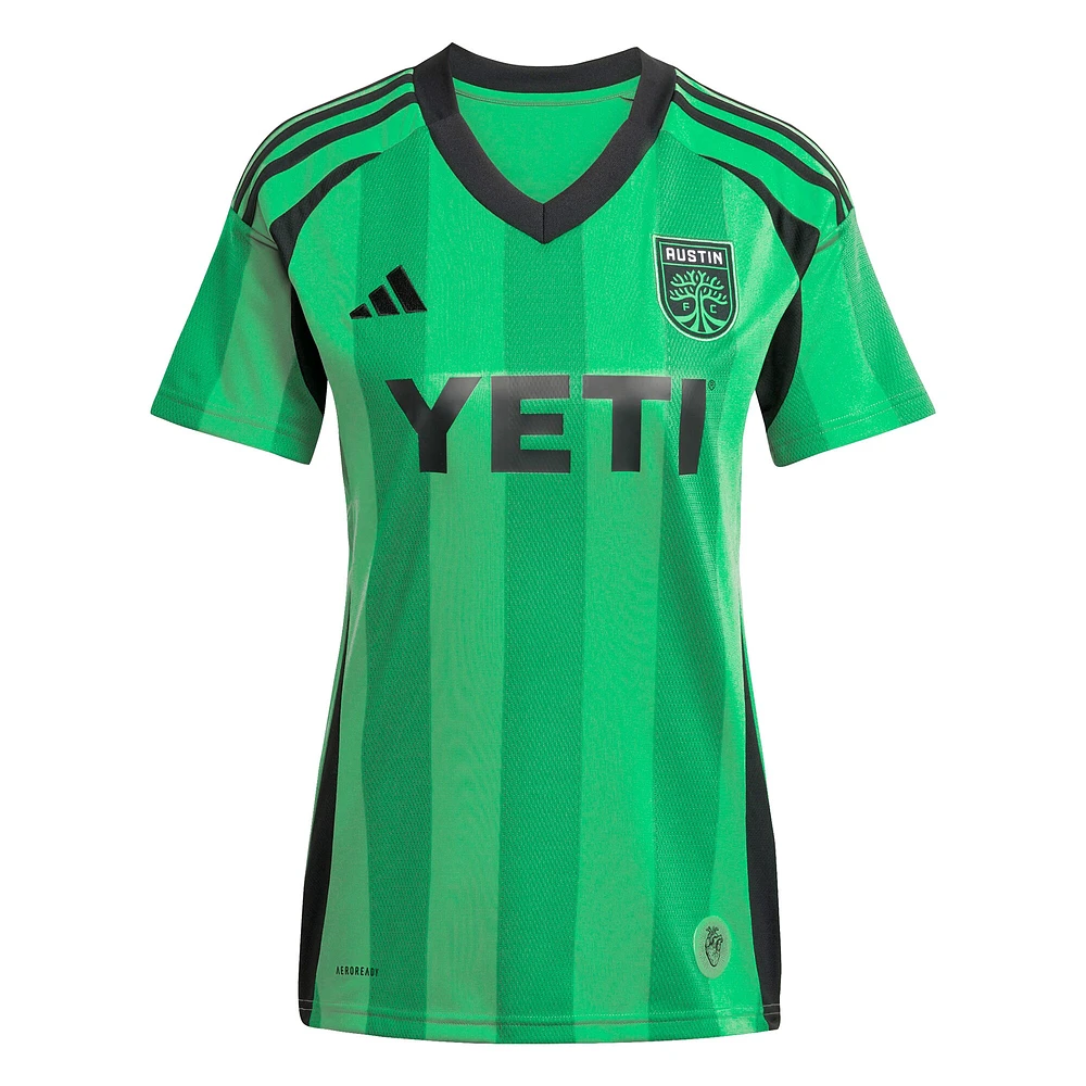 Maillot réplique du joueur adidas Brandon Vazquez Green Austin FC 2025 The Heartbeat Kit pour jeunes