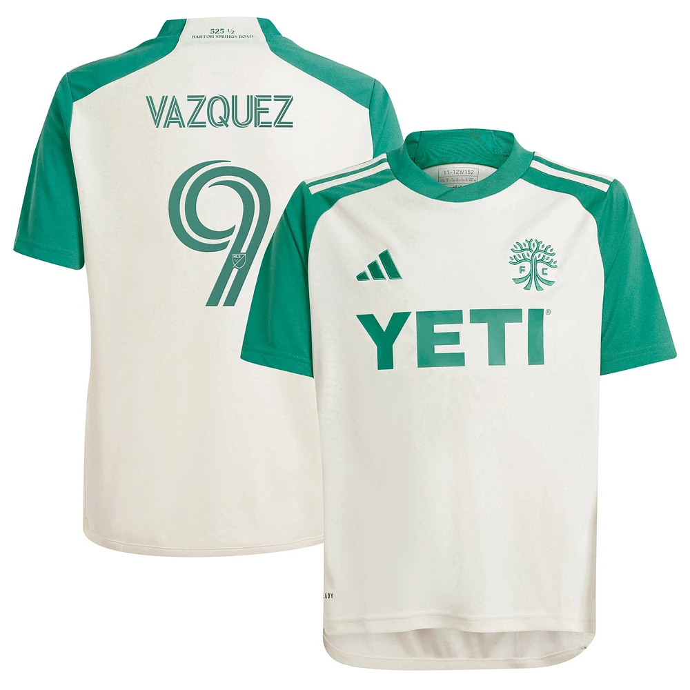 Youth adidas Brandon Vazquez Tan Austin FC 2024 The Armadillo Kit Replica Player Jersey