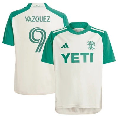 Youth adidas Brandon Vazquez Tan Austin FC 2024 The Armadillo Kit Replica Player Jersey