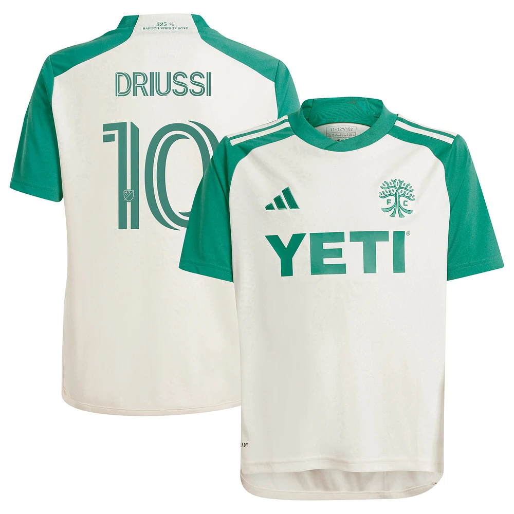 Maillot de joueur réplique adidas Sebastián Driussi Tan Austin FC 2024 The Armadillo Kit pour jeunes