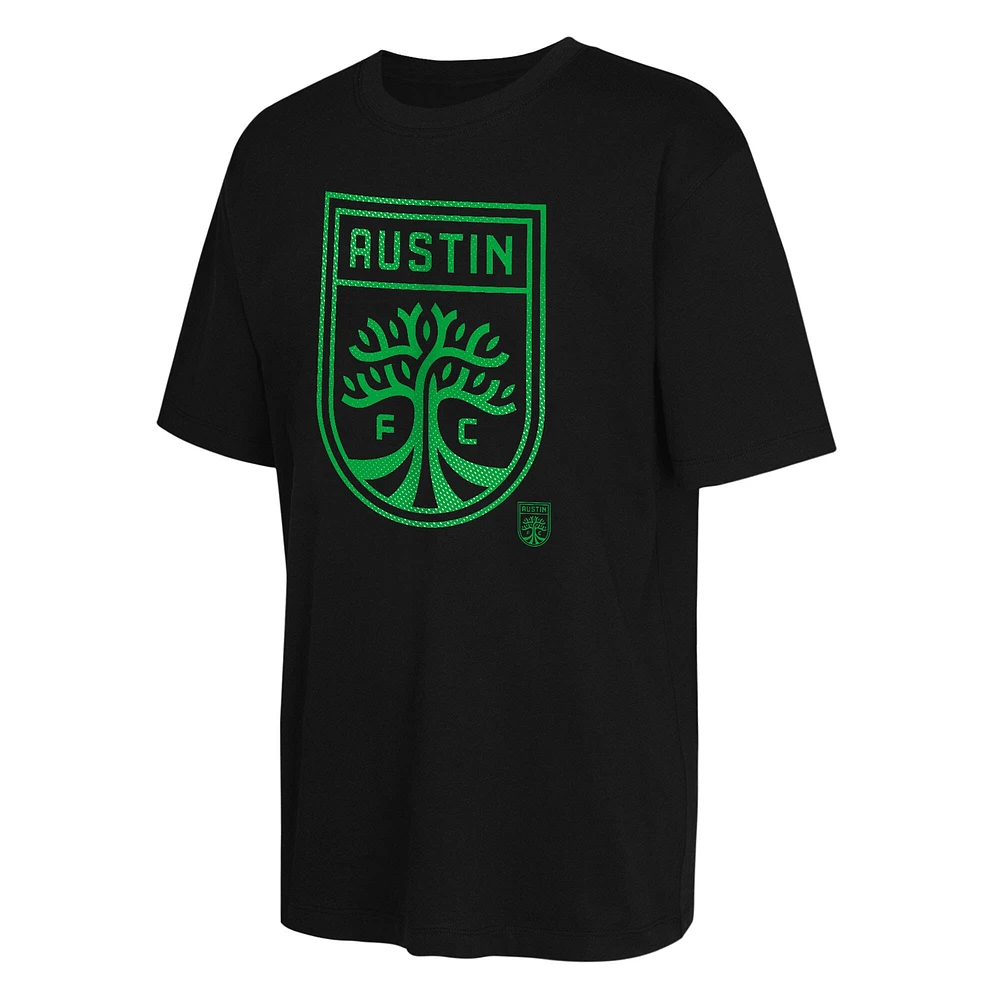 Ensemble de 2 t-shirts à manches longues et courtes Triple Dip noir/beige pour jeunes Austin FC