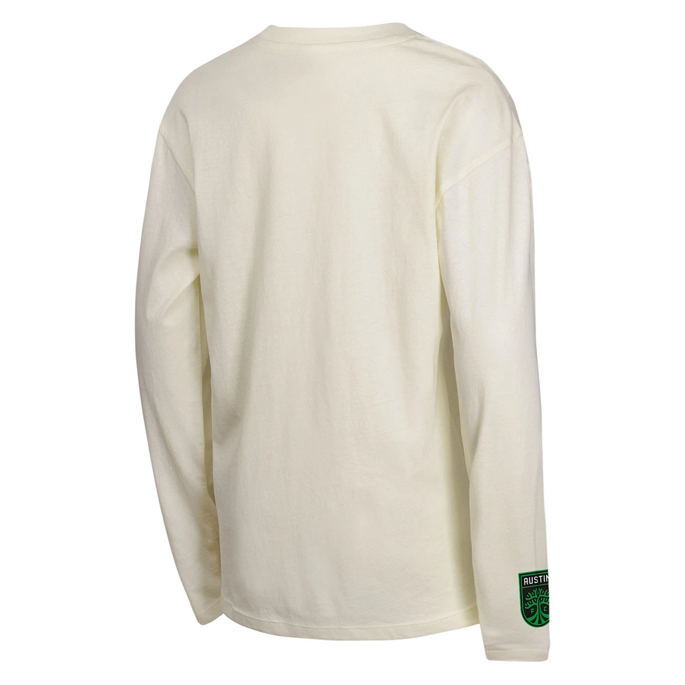 Ensemble de 2 t-shirts à manches longues et courtes Triple Dip noir/beige pour jeunes Austin FC