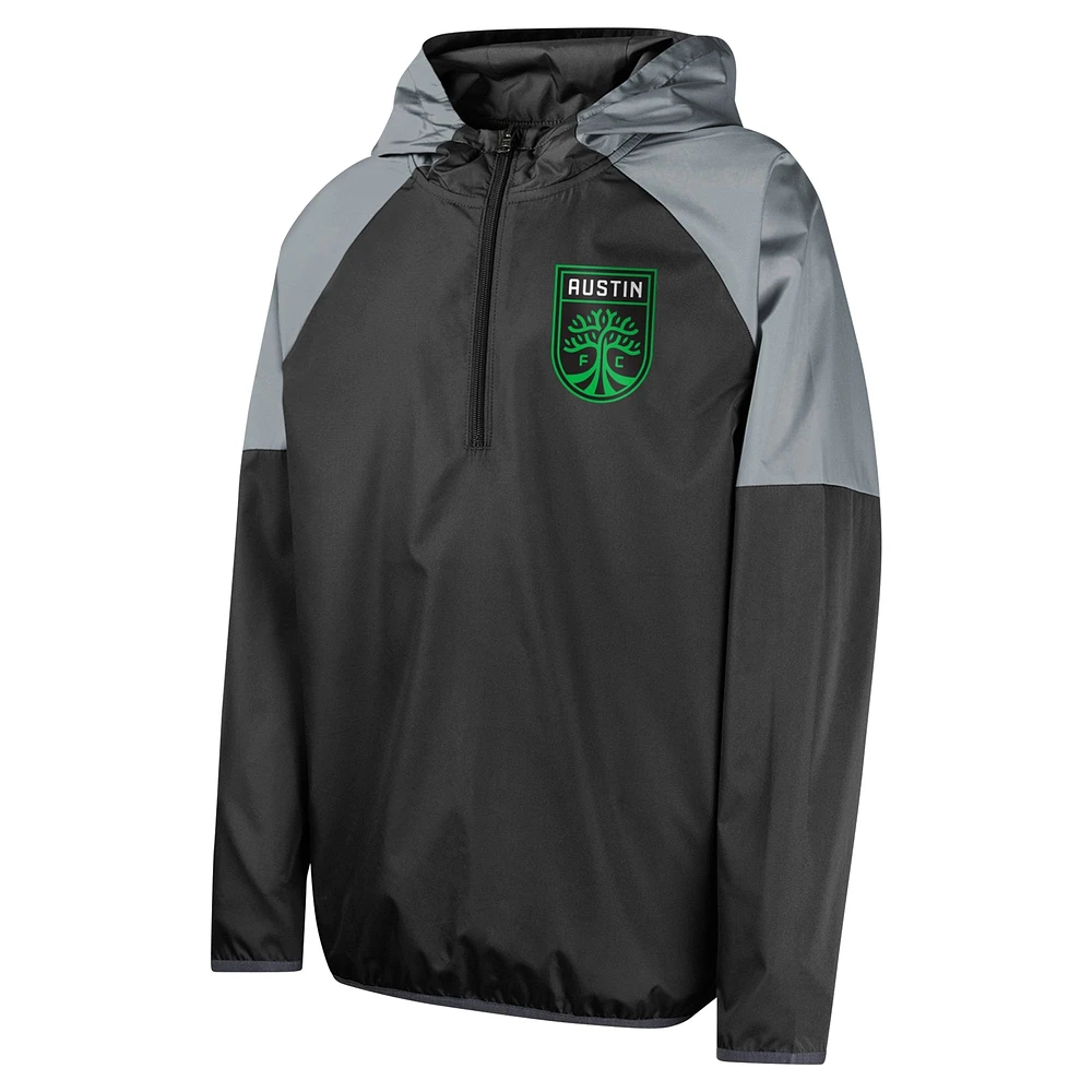 Youth Black Austin FC Unstoppable 1/2-Zip Hoodie Jacket