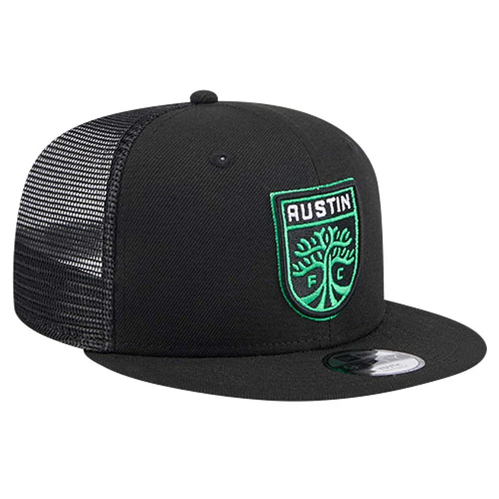 Youth New Era Black Austin FC 9FIFTY Snapback Trucker Hat