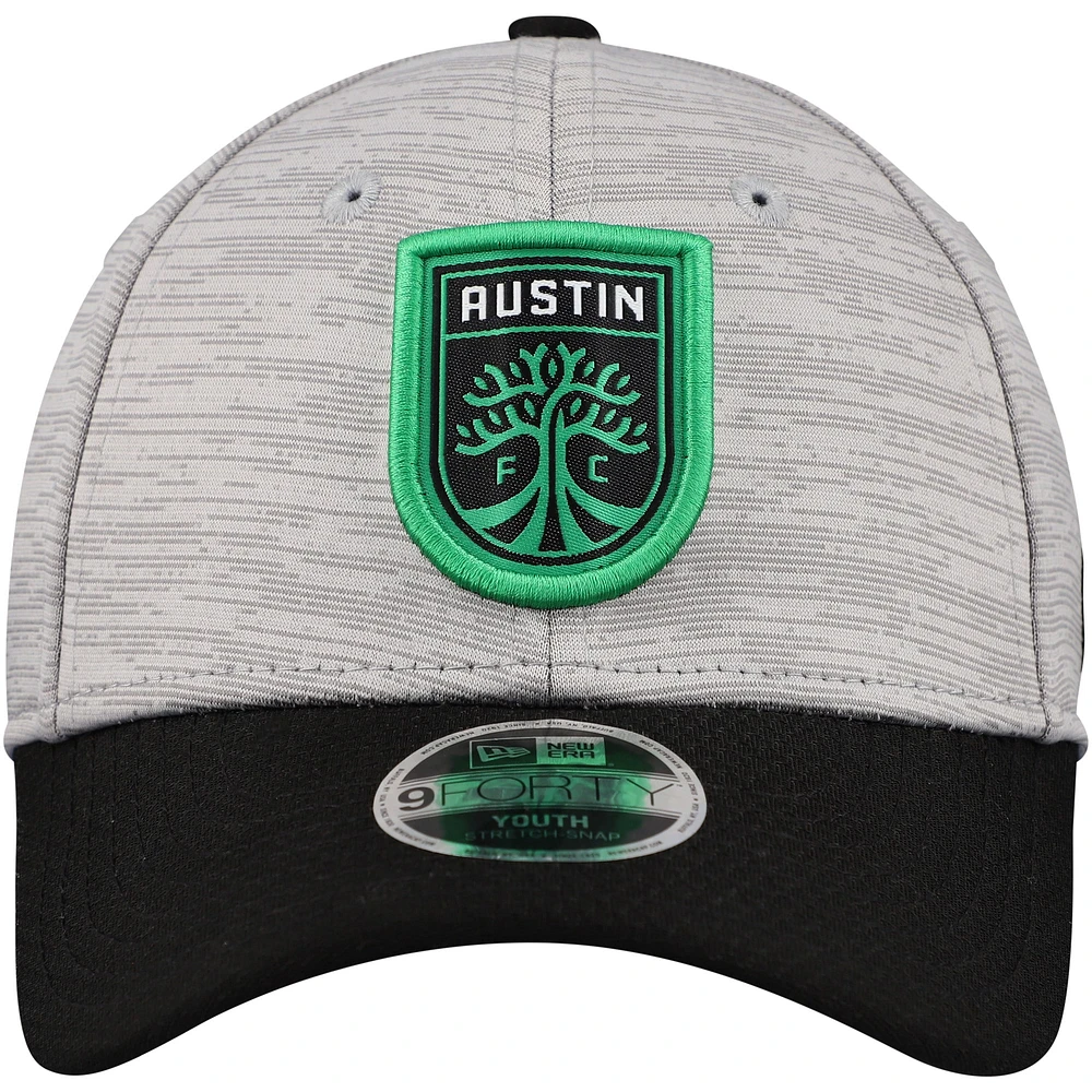 Casquette réglable Austin FC Active 9FORTY New Era pour jeune, gris/noir