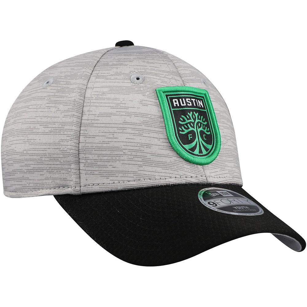 Youth New Era Gray/Black Austin FC Active 9FORTY Adjustable Hat