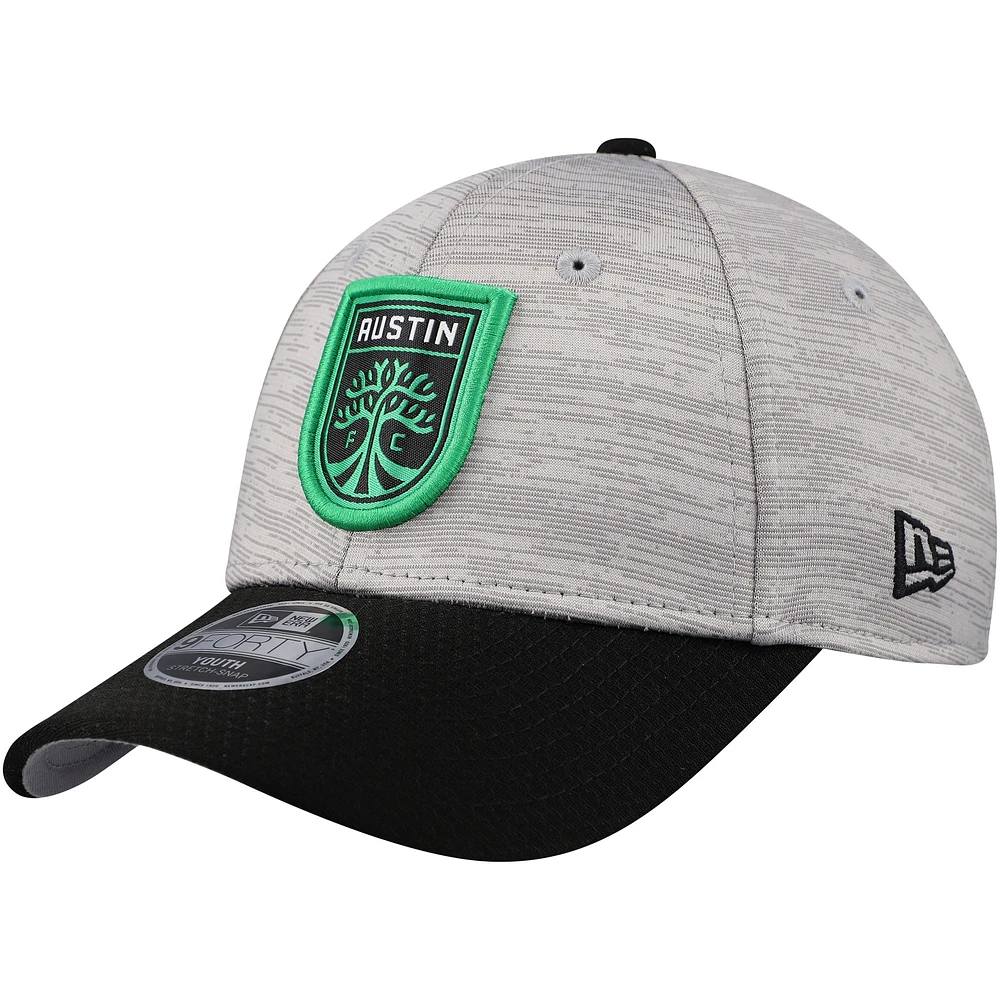 Youth New Era Gray/Black Austin FC Active 9FORTY Adjustable Hat