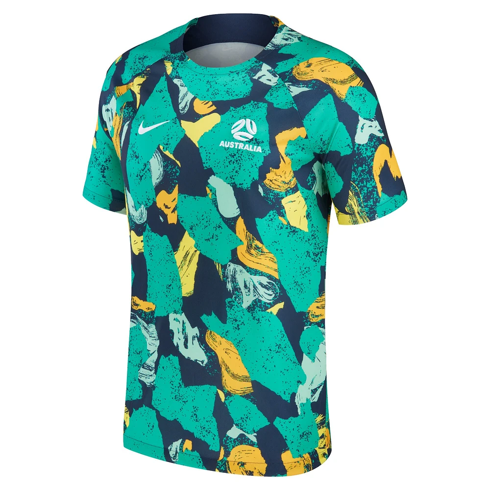 Men's Nike Green/Yellow Australia National Team 2022/23 Pre-Match Top