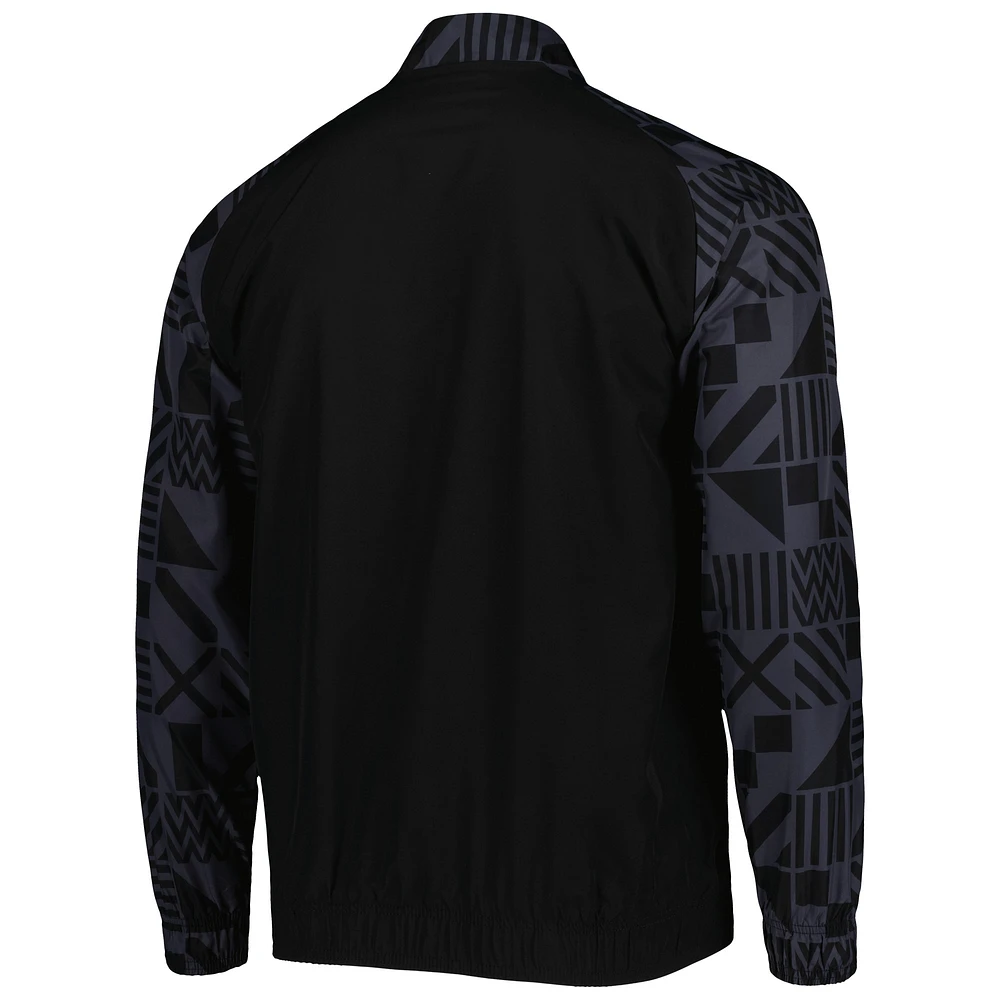 Men's Puma Black Austria National Team Pre-Match Raglan Full-Zip Training Jacket