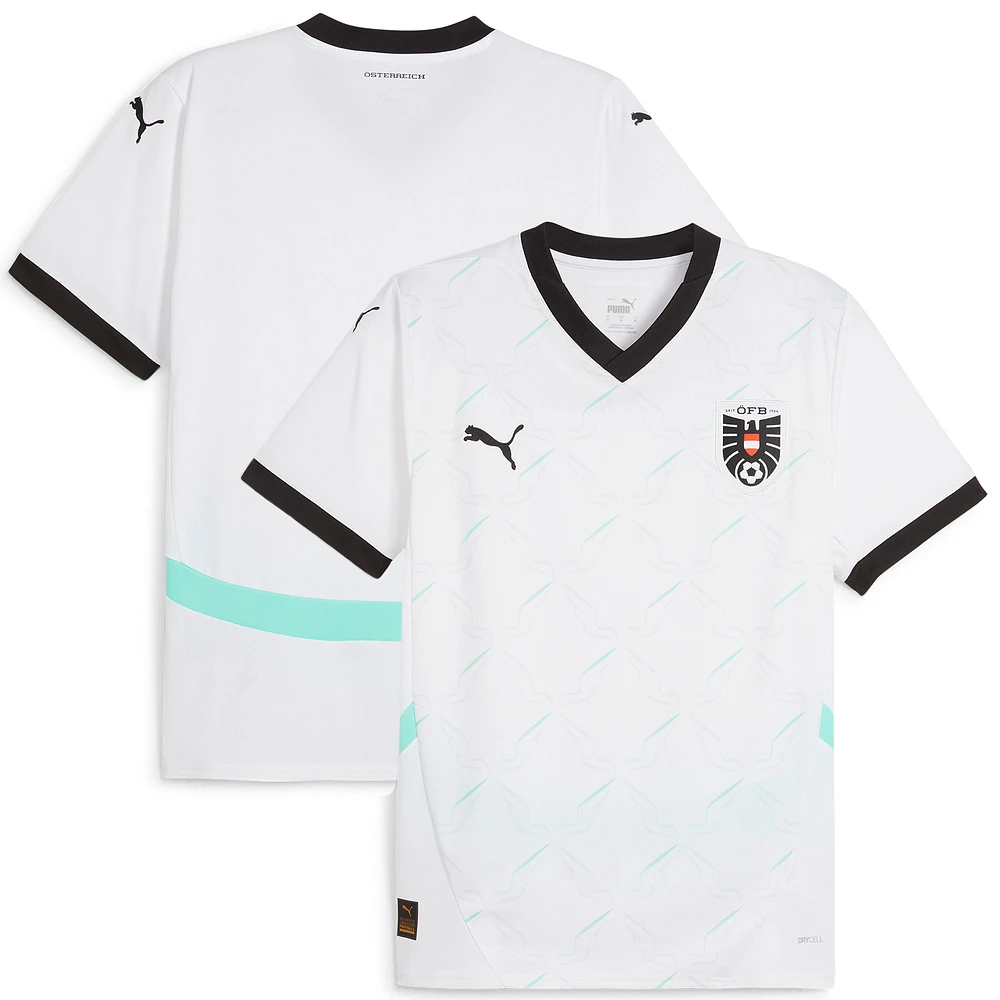 Maillot Puma blanc réplique extérieur de l'équipe nationale d'Autriche 2024 pour homme