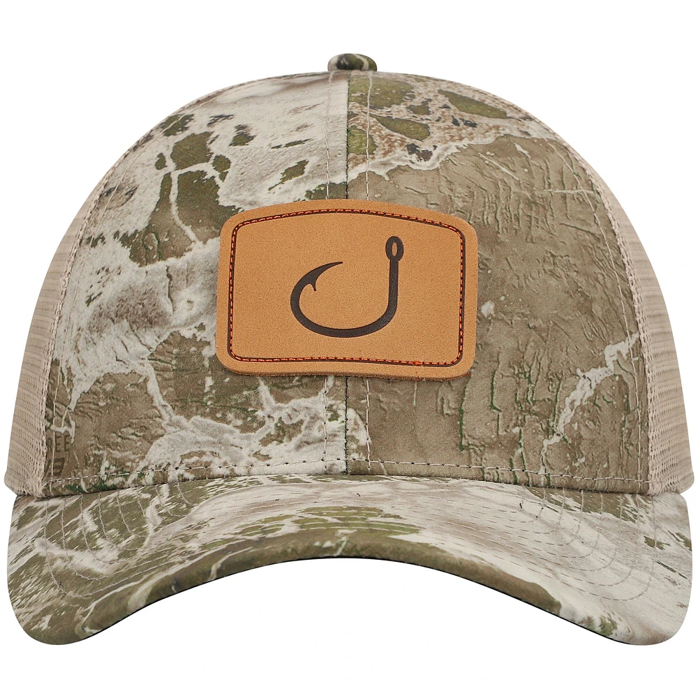 Casquette Snapback Avid Camo/Tan Fish Camp Trucker AVIDry pour homme