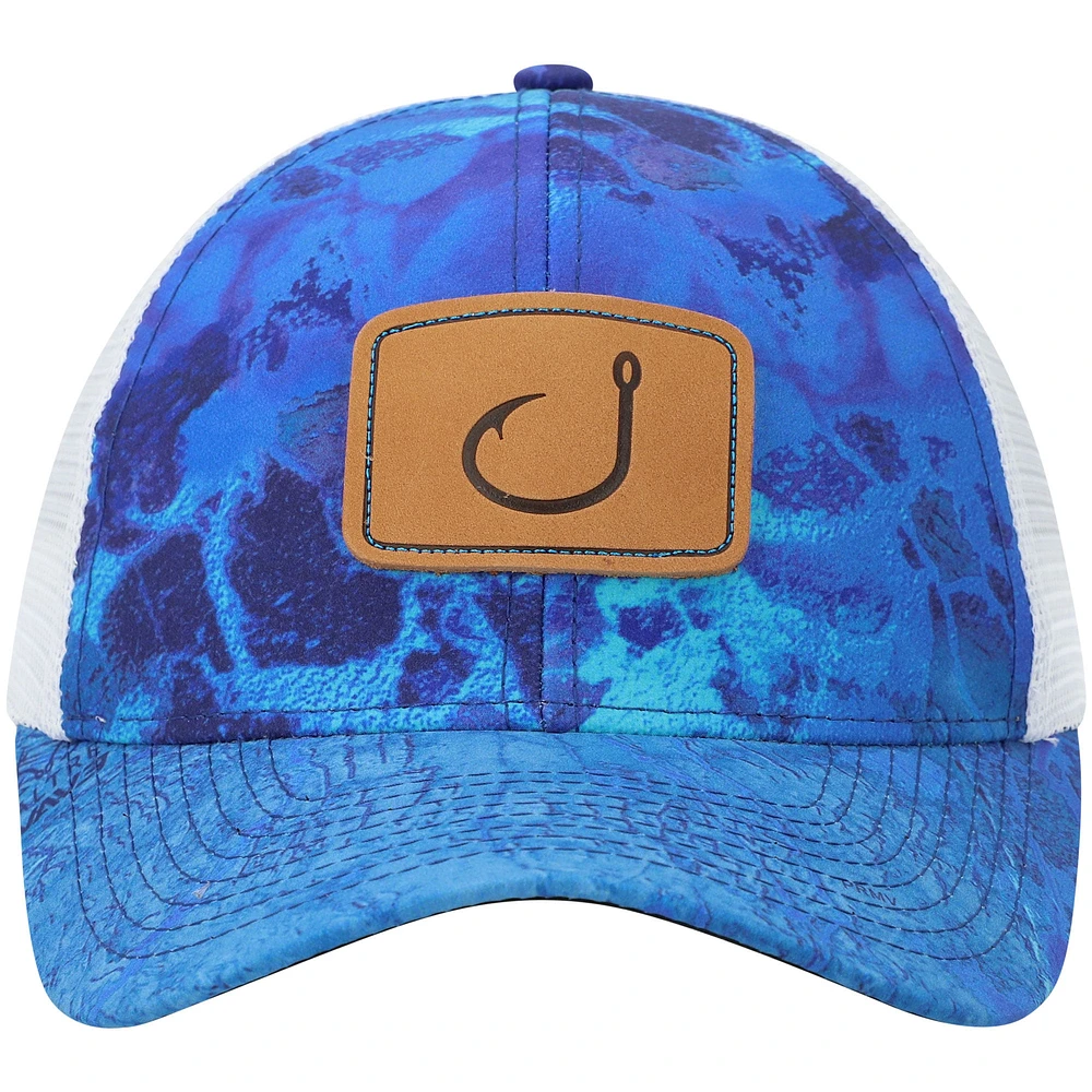 Casquette Snapback AVID Fish Camp Trucker AVIDry pour homme, bleu roi/blanc