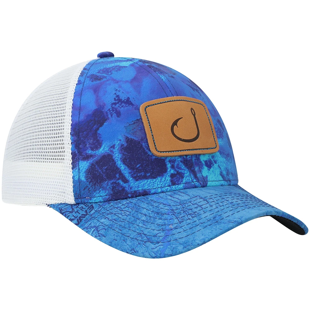 Casquette Snapback AVID Fish Camp Trucker AVIDry pour homme, bleu roi/blanc