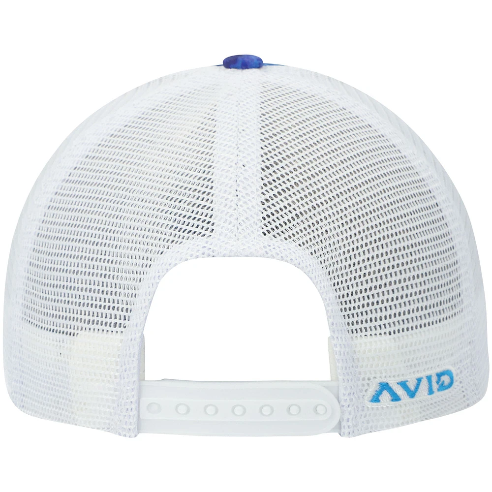 Casquette Snapback AVID Fish Camp Trucker AVIDry pour homme, bleu roi/blanc