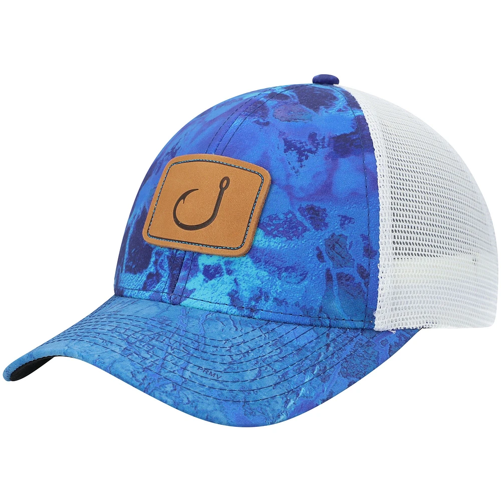 Casquette Snapback AVID Fish Camp Trucker AVIDry pour homme, bleu roi/blanc